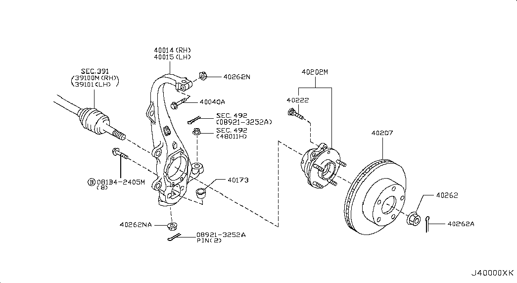 NISSAN 40202-4GE0A - Radlagersatz alexcarstop-ersatzteile.com