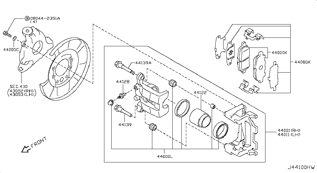 Infiniti D4060EG50C - Bremsbelagsatz, Scheibenbremse alexcarstop-ersatzteile.com