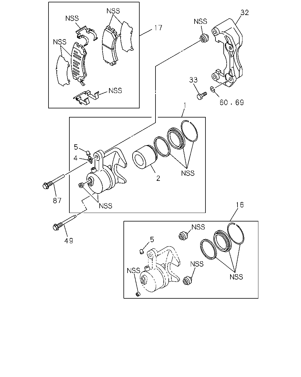 Subaru 8-97180-525-1 - Bremsbelagsatz, Scheibenbremse alexcarstop-ersatzteile.com