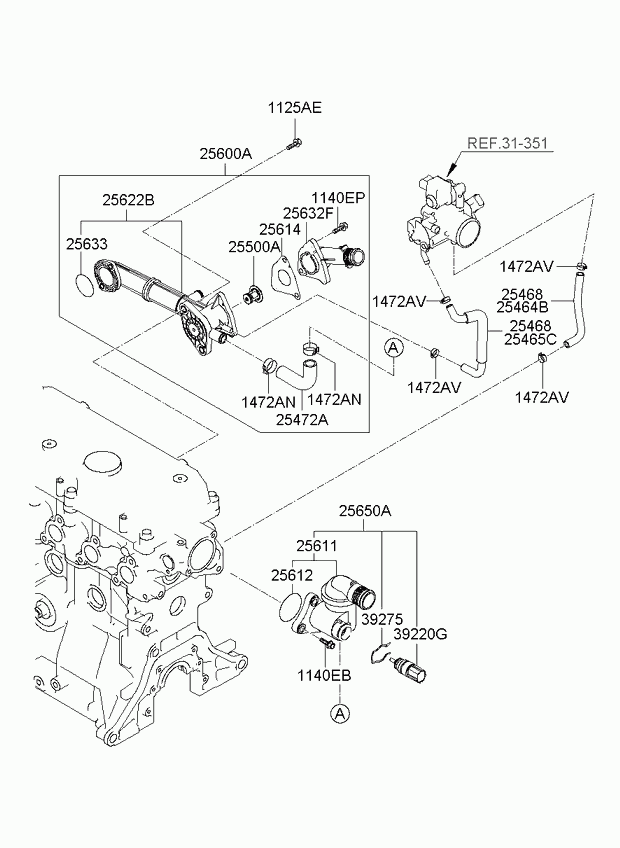 Hyundai 25612-02501 - Thermostat, Kühlmittel alexcarstop-ersatzteile.com