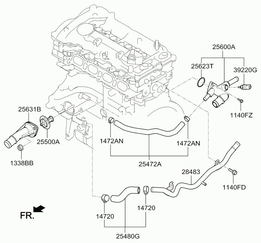 KIA 25500 2E000 - Thermostat, Kühlmittel alexcarstop-ersatzteile.com