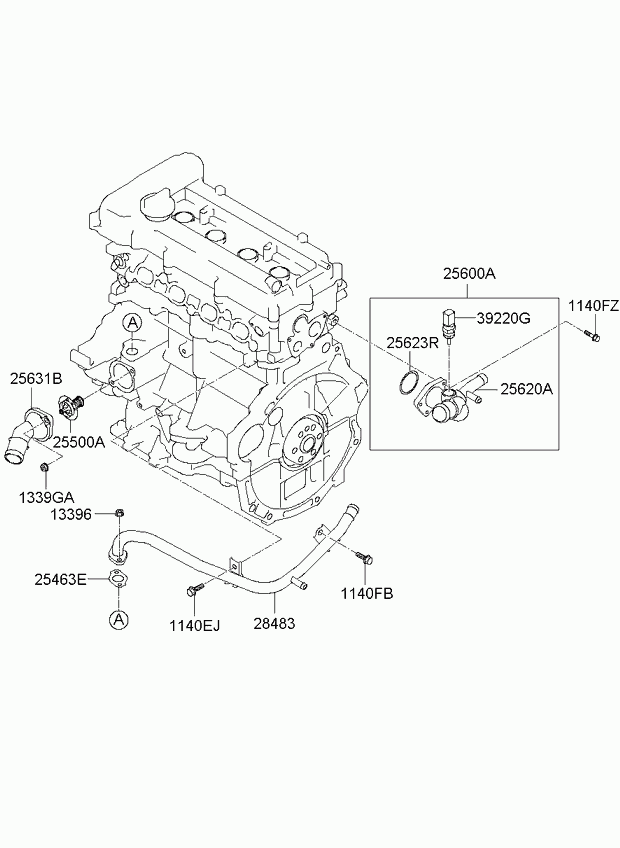 KIA 25500 2B001 - Thermostat, Kühlmittel alexcarstop-ersatzteile.com