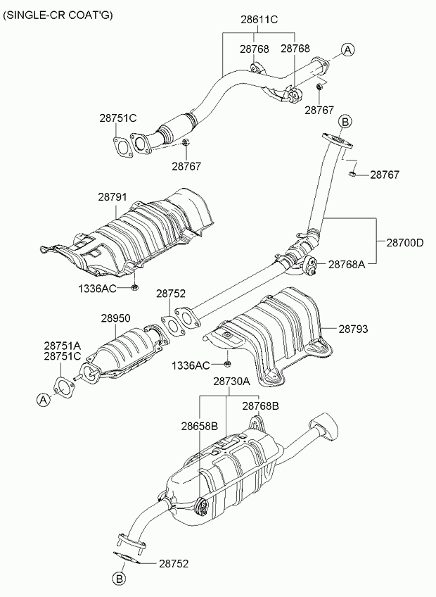 KIA 286101G300 - Abgasrohr alexcarstop-ersatzteile.com