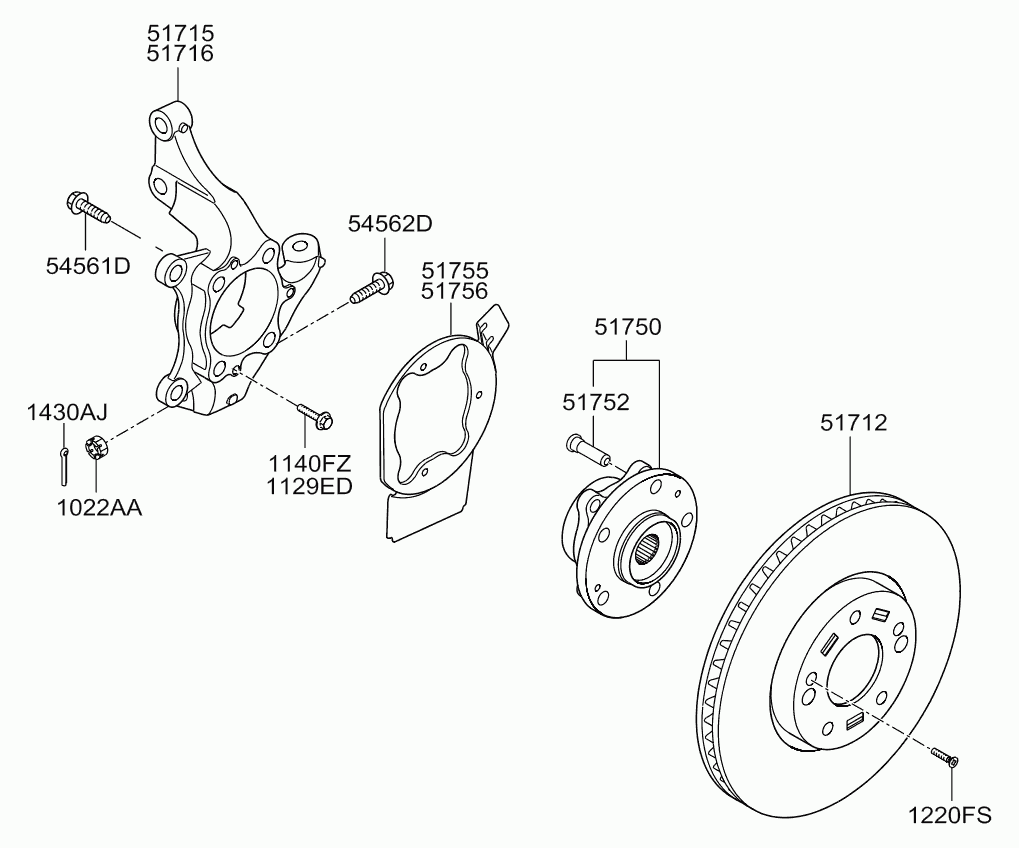 KIA 51712A6600 - Bremsscheibe alexcarstop-ersatzteile.com