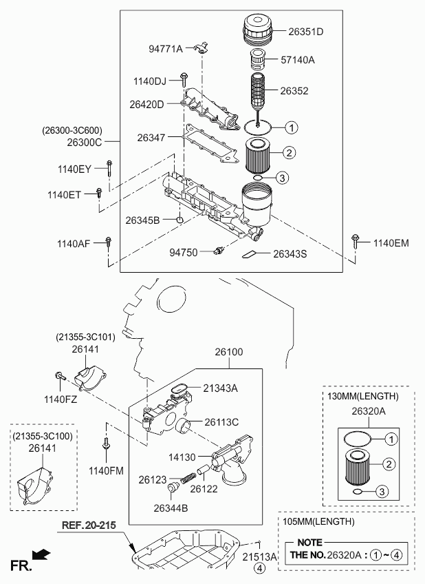 Hyundai 263003C250 - Ölfilter alexcarstop-ersatzteile.com