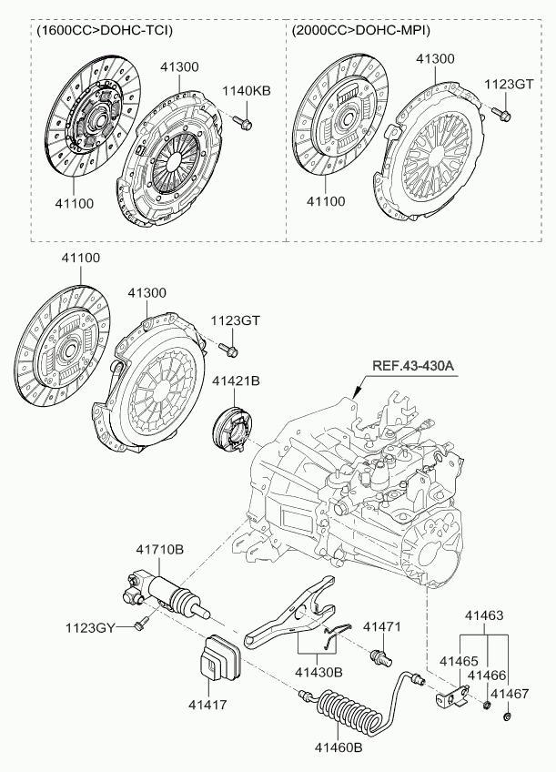 KIA 41100-23130 - Kupplungsscheibe alexcarstop-ersatzteile.com