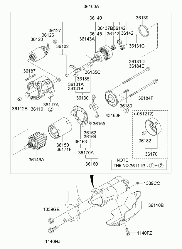 KIA 3610037210 - Starter alexcarstop-ersatzteile.com