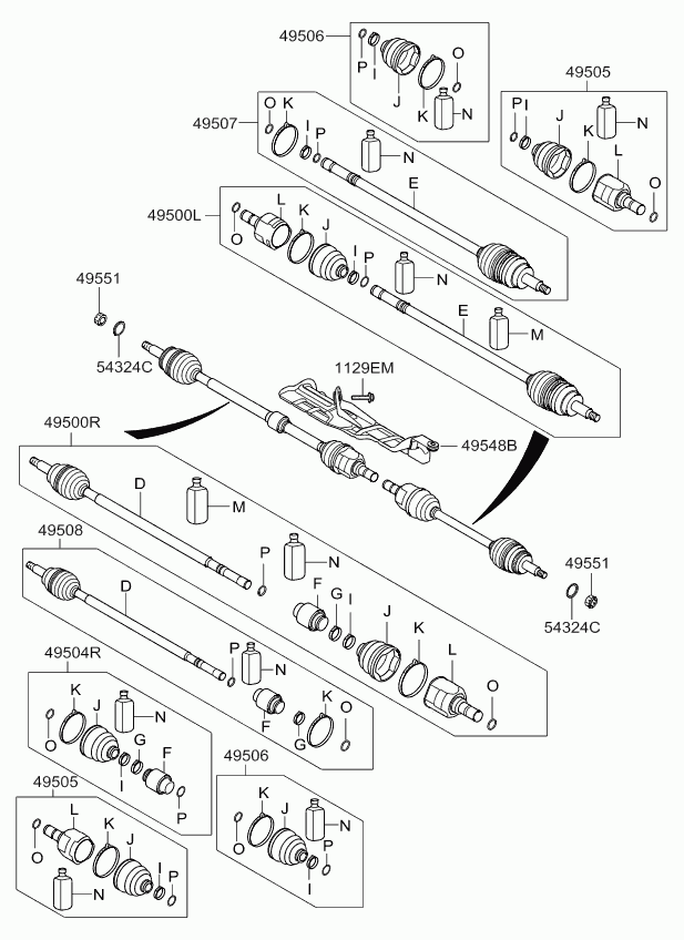 KIA 495512G100 - Radlagersatz alexcarstop-ersatzteile.com