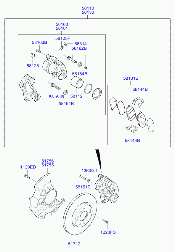 KIA 51712 3K110 - Bremsscheibe alexcarstop-ersatzteile.com