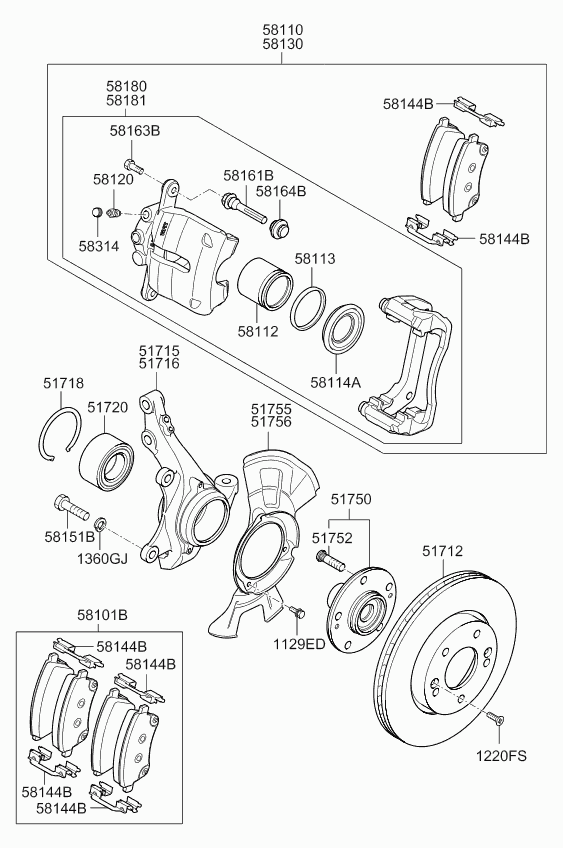 KIA 58130-1P000 - Bremssattel alexcarstop-ersatzteile.com