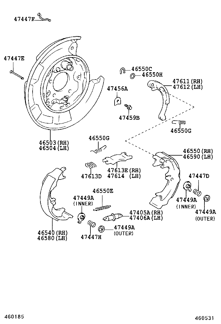 LEXUS 4659048020 - Bremsbackensatz, Feststellbremse alexcarstop-ersatzteile.com