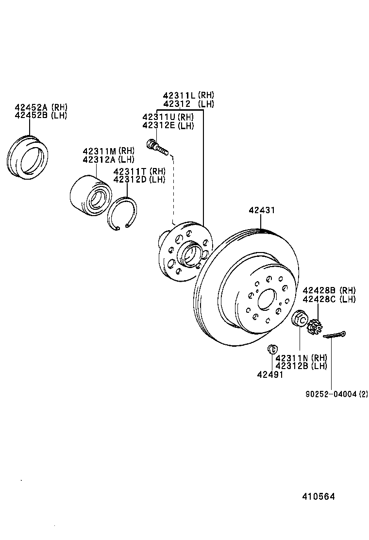 TOYOTA 4243153011 - Bremsscheibe alexcarstop-ersatzteile.com