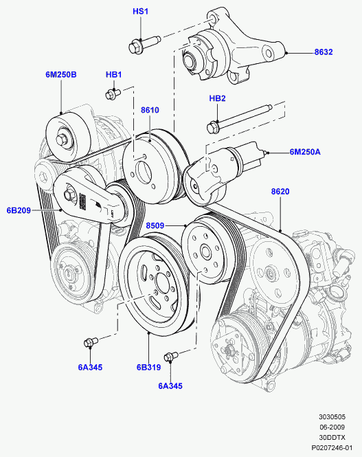 Land Rover LR018312 - Keilrippenriemen alexcarstop-ersatzteile.com