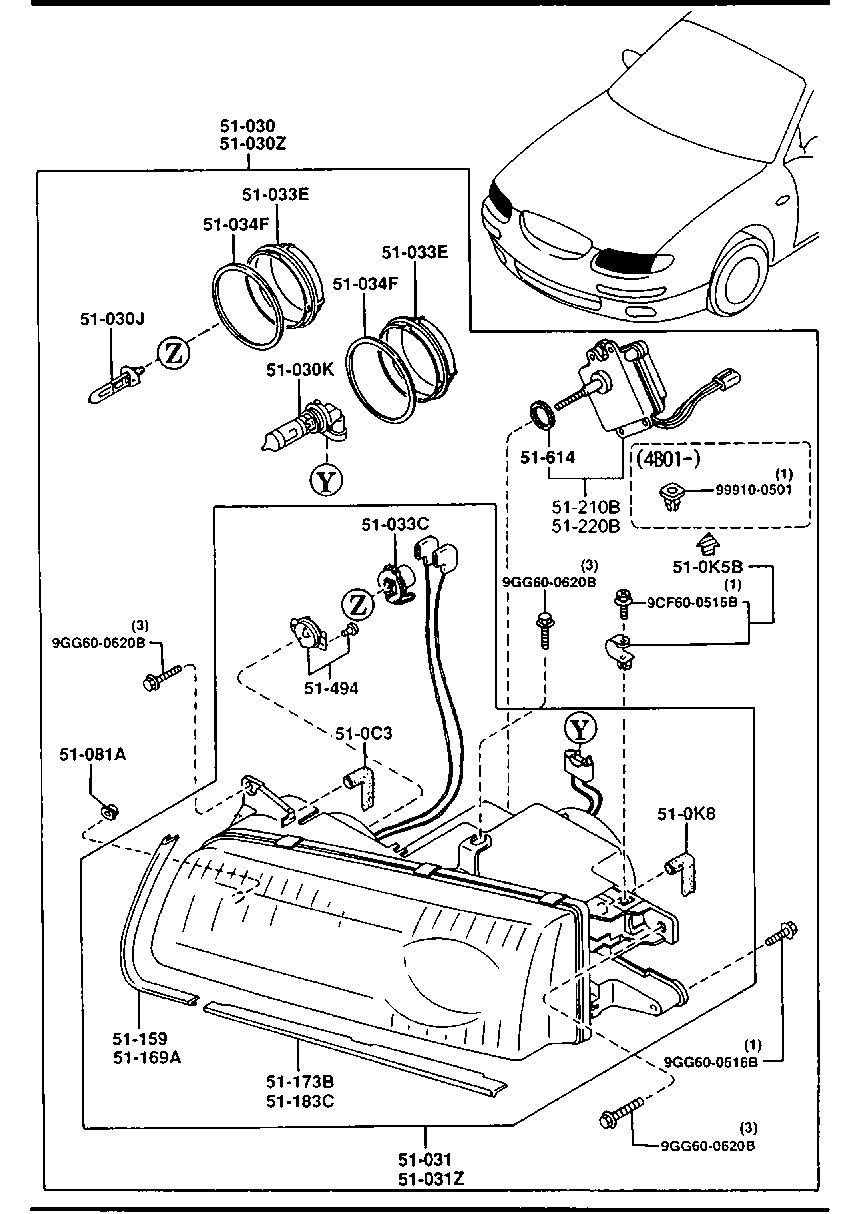 MAZDA 9970-31-550 - Glühlampe, Abbiegescheinwerfer alexcarstop-ersatzteile.com