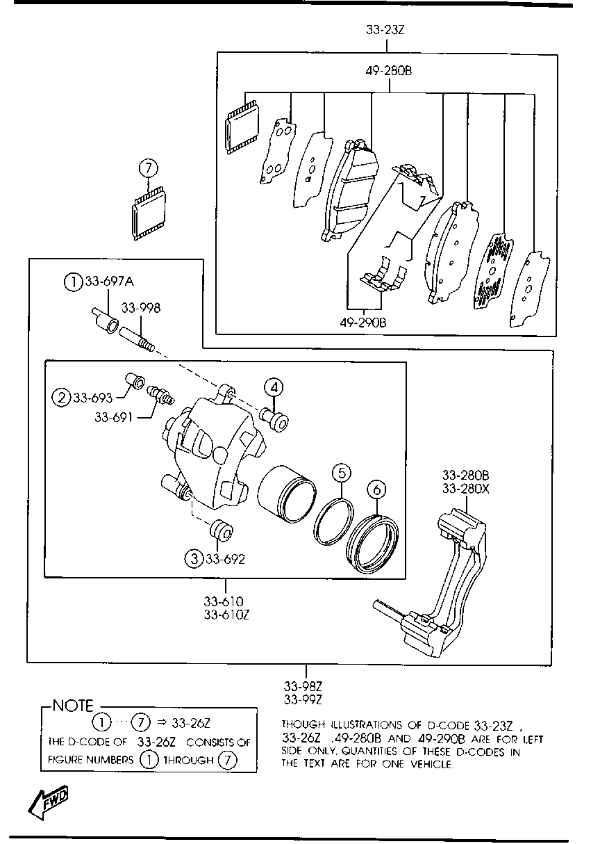 Mitsubishi GJYA-33-29ZA - Bremsbelagsatz, Scheibenbremse alexcarstop-ersatzteile.com