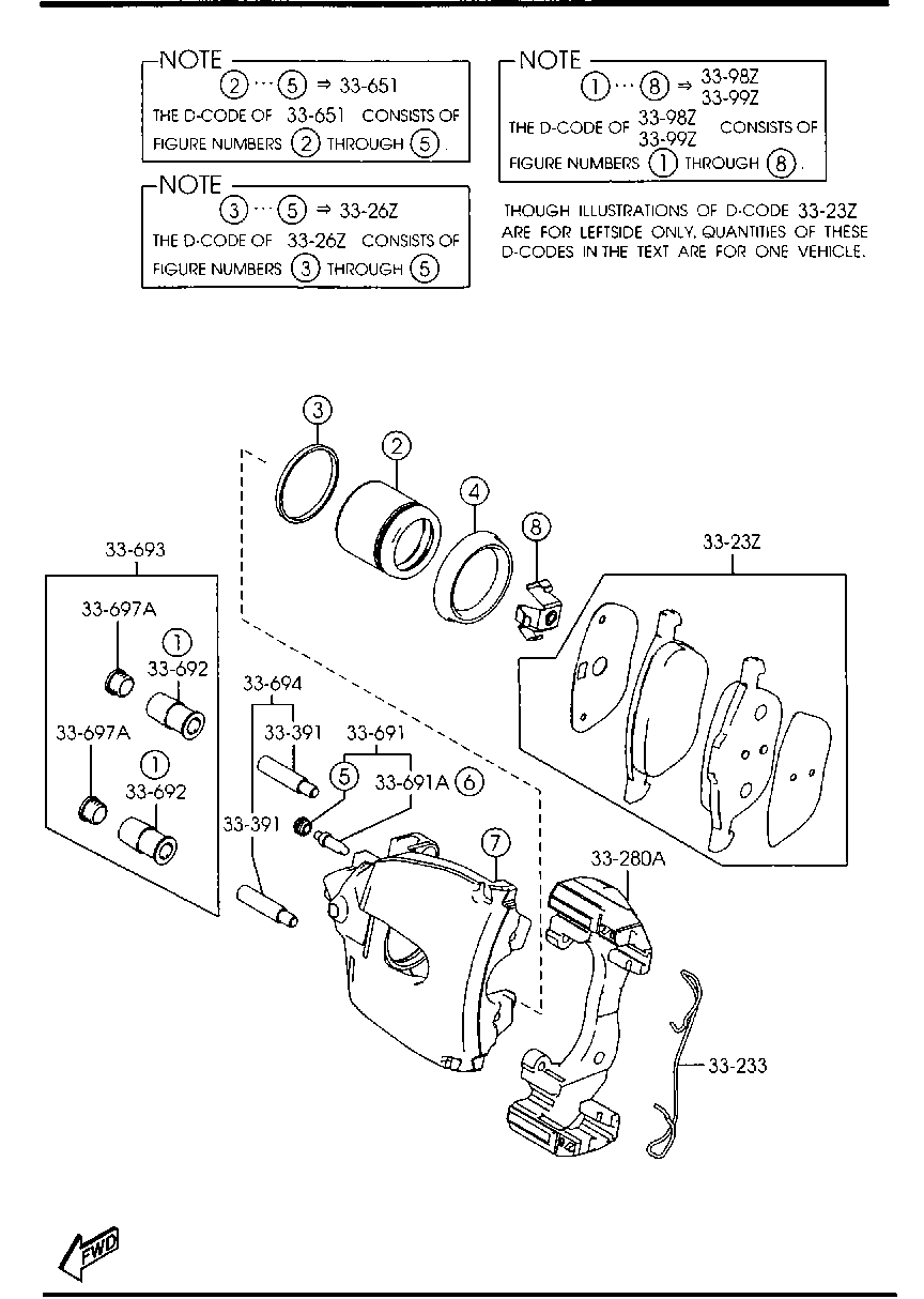 MAZDA C2Y3-33-23ZA - Bremsbelagsatz, Scheibenbremse alexcarstop-ersatzteile.com