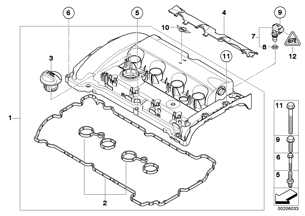 BMW 11 12 7 572 851 - Dichtungssatz, Zylinderkopfhaube alexcarstop-ersatzteile.com