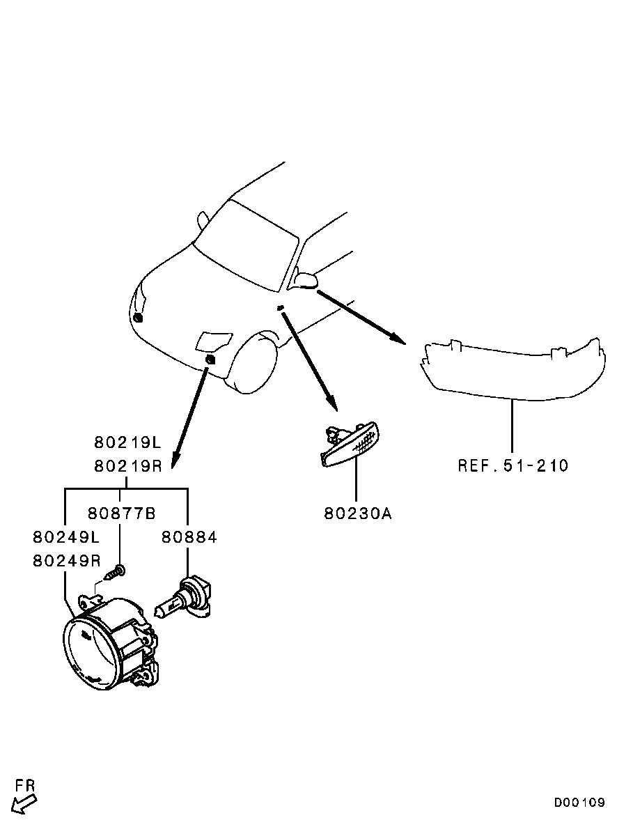 Mitsubishi MS 820976 - Glühlampe, Abbiegescheinwerfer alexcarstop-ersatzteile.com