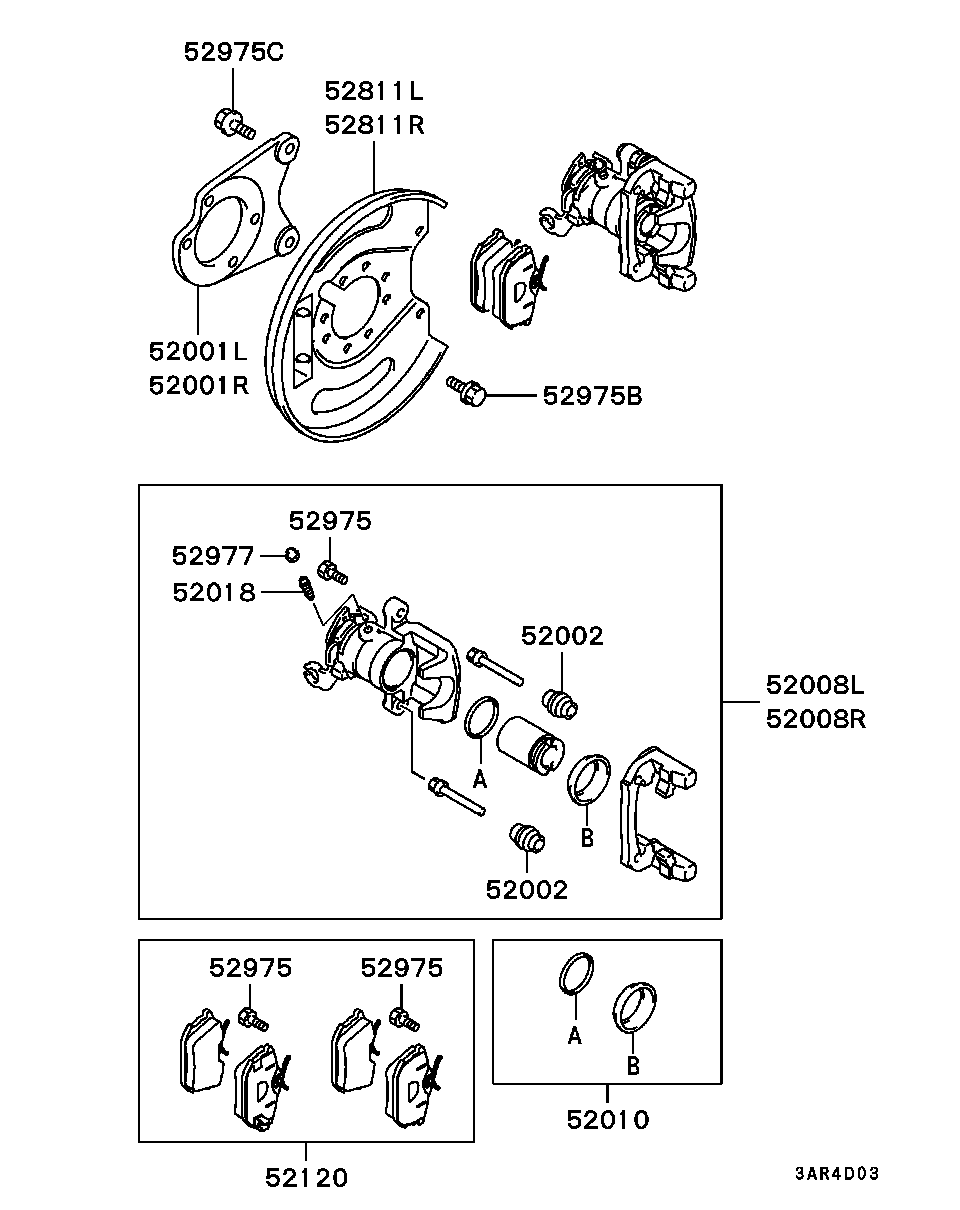 Mitsubishi MR 955247 - Führungshülsensatz, Bremssattel alexcarstop-ersatzteile.com