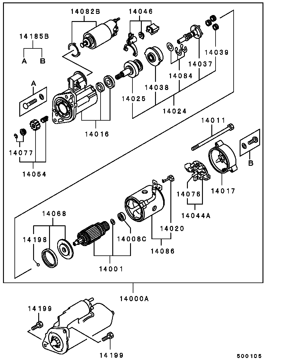 Mitsubishi ME 201650 - Starter alexcarstop-ersatzteile.com