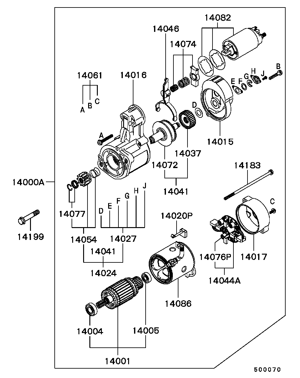 Mitsubishi MD 191433 - Starter alexcarstop-ersatzteile.com