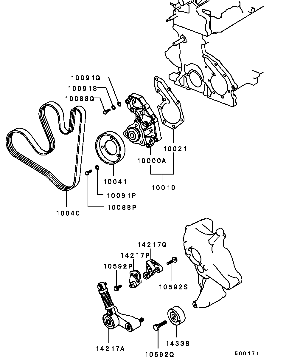 Mitsubishi M852898 - Umlenk / Führungsrolle, Keilrippenriemen alexcarstop-ersatzteile.com