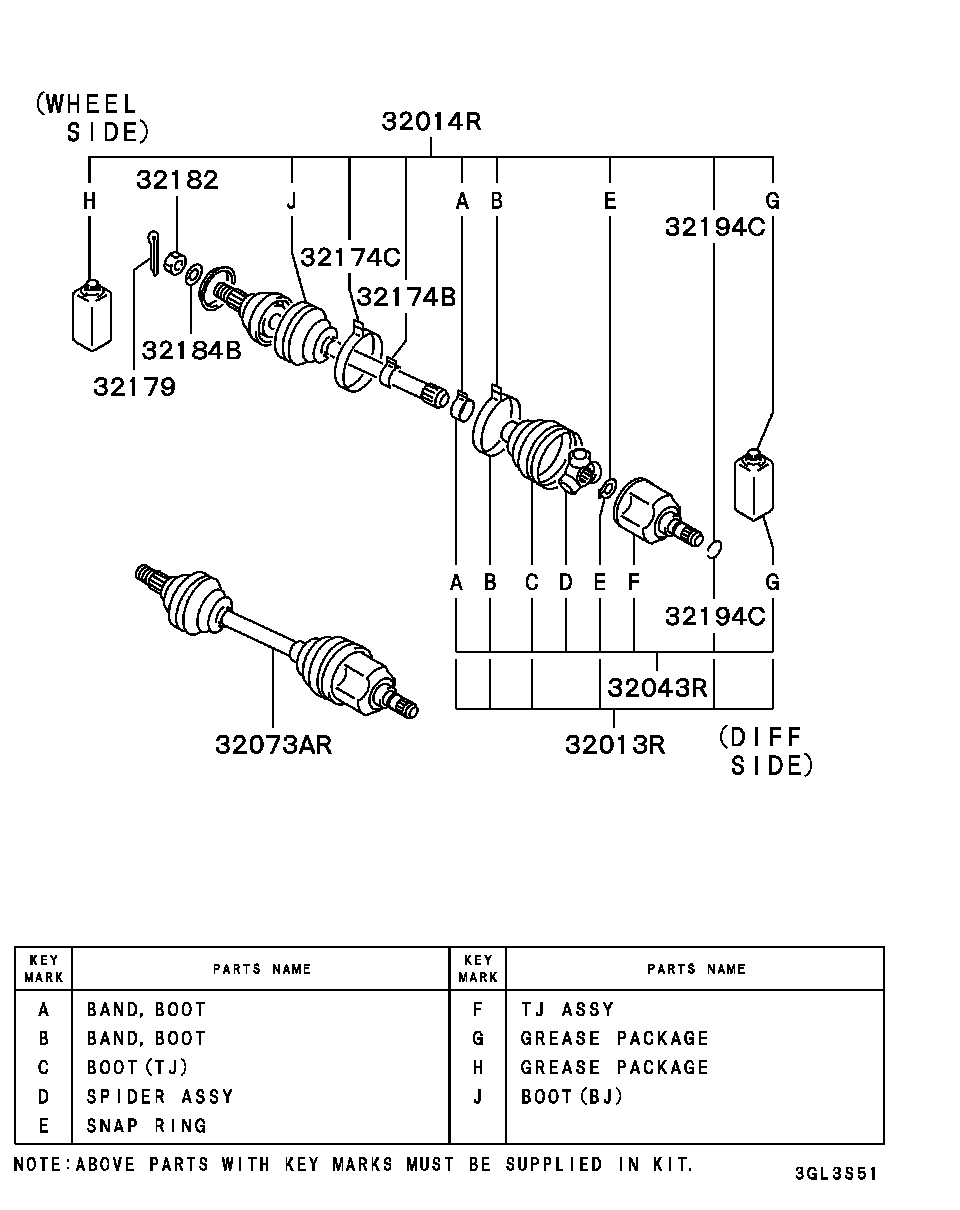 Mitsubishi MR305856 - Faltenbalg, Antriebswelle alexcarstop-ersatzteile.com