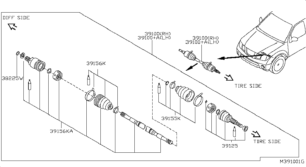 NISSAN C9241 EB30A - Faltenbalg, Antriebswelle alexcarstop-ersatzteile.com