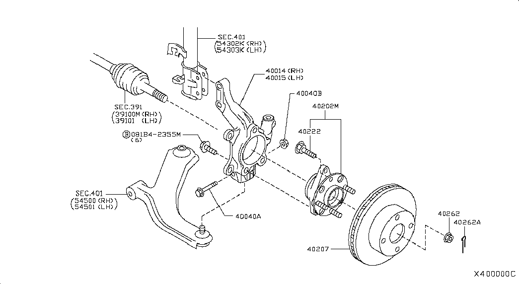 NISSAN 40202-EM00A - Radlagersatz alexcarstop-ersatzteile.com