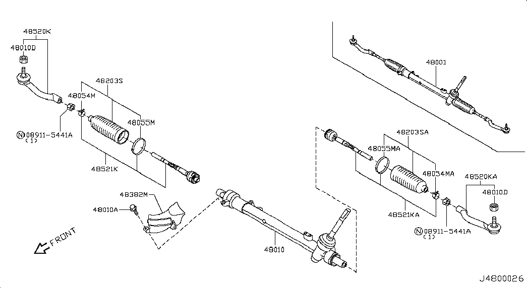 NISSAN D8520-JY00A - Spurstangenkopf alexcarstop-ersatzteile.com