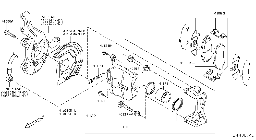 NISSAN D1060-JD00J - Bremsbelagsatz, Scheibenbremse alexcarstop-ersatzteile.com