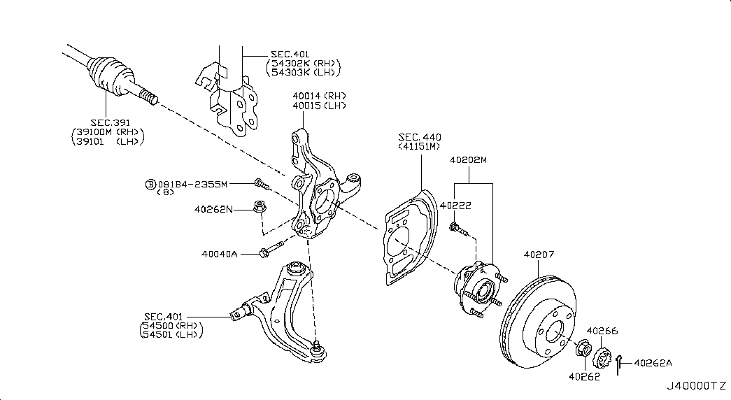 NISSAN 40202JG01A - Radlagersatz alexcarstop-ersatzteile.com