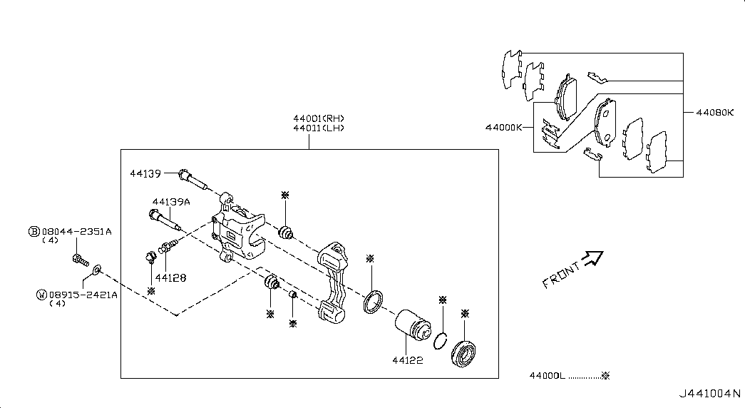 NISSAN 44060-8H385 - Bremsbelagsatz, Scheibenbremse alexcarstop-ersatzteile.com