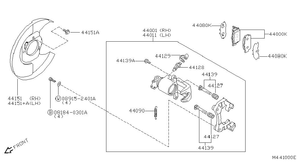 NISSAN 44011-BU00A - Bremssattel alexcarstop-ersatzteile.com