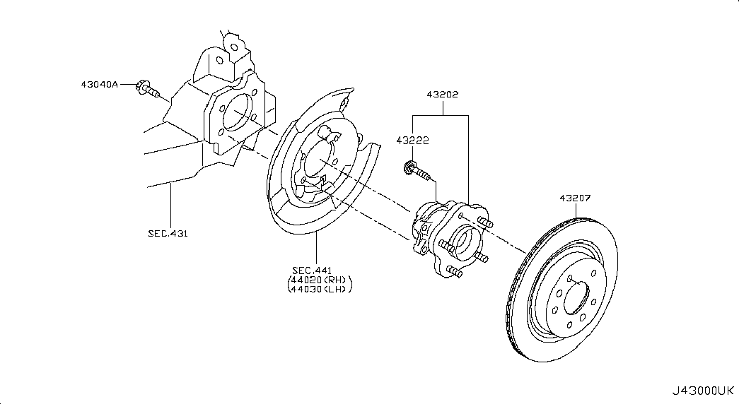 NISSAN 43202-4CE0A - Radlagersatz alexcarstop-ersatzteile.com