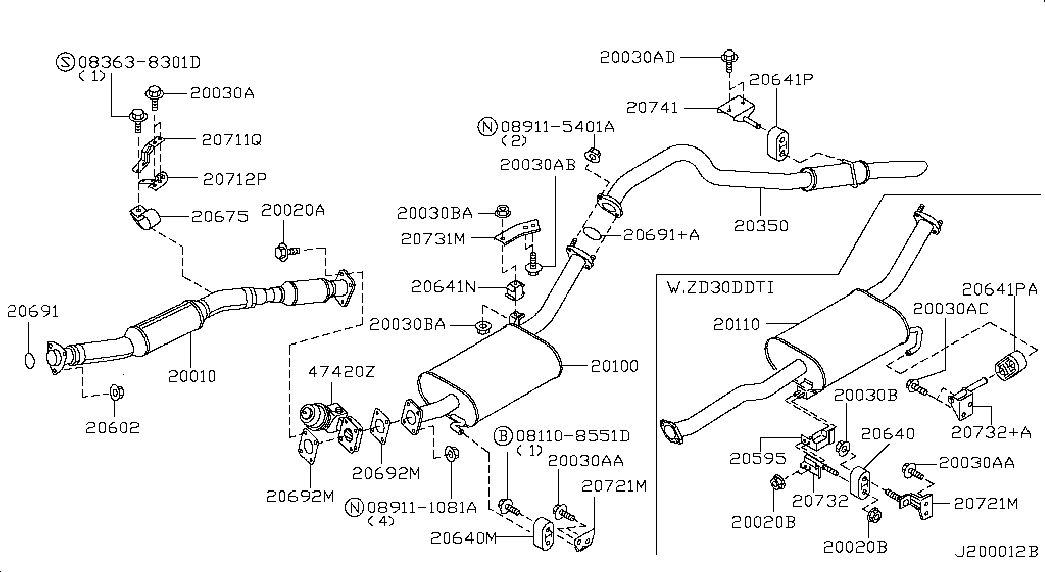 NISSAN 2060241G0A - Mutter, Abgaskrümmer alexcarstop-ersatzteile.com