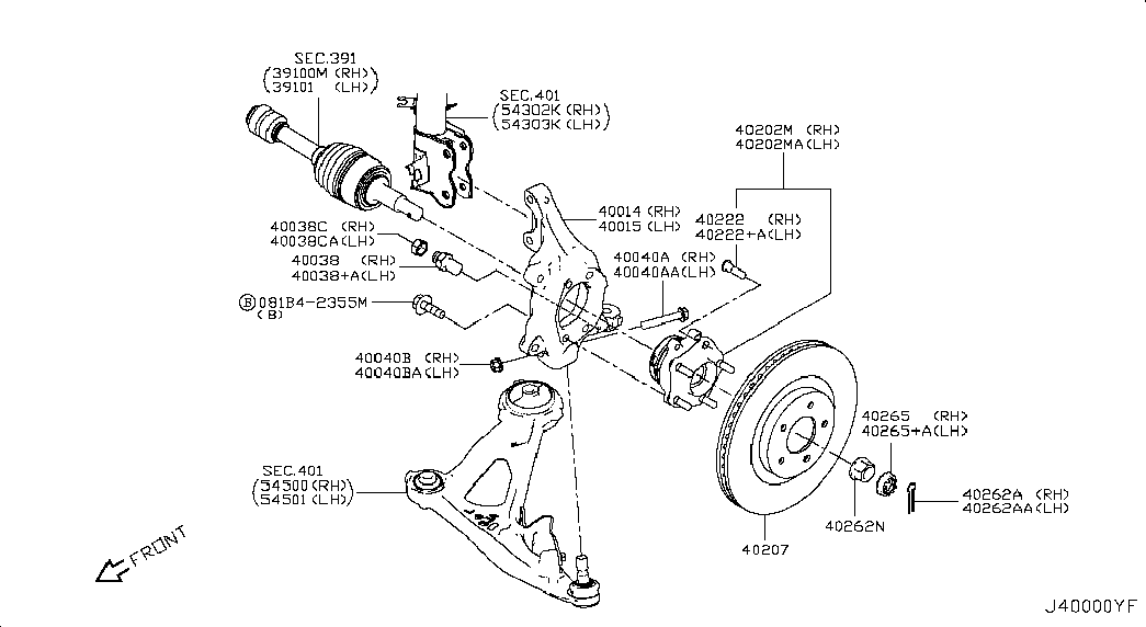 NISSAN 402023JK0B - Radlagersatz alexcarstop-ersatzteile.com