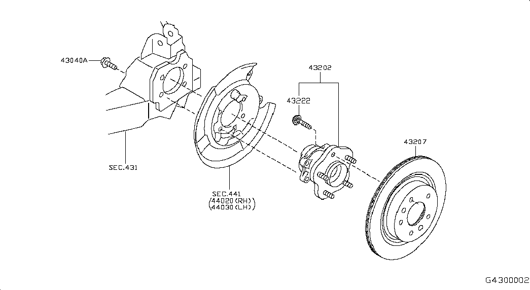 Infiniti 43202-4BA0A - Radlagersatz alexcarstop-ersatzteile.com