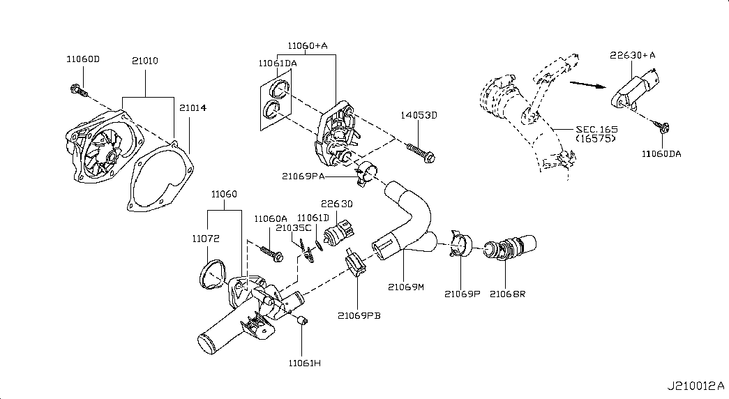 Infiniti 2101000Q0M - Wasserpumpe alexcarstop-ersatzteile.com