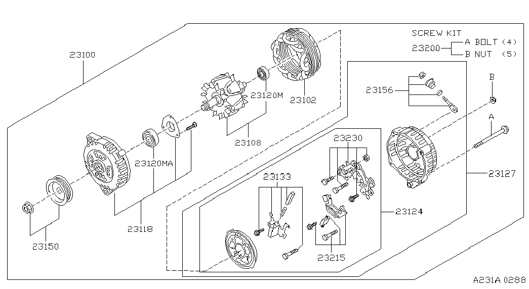 NISSAN 23100-31U00 - Lager alexcarstop-ersatzteile.com