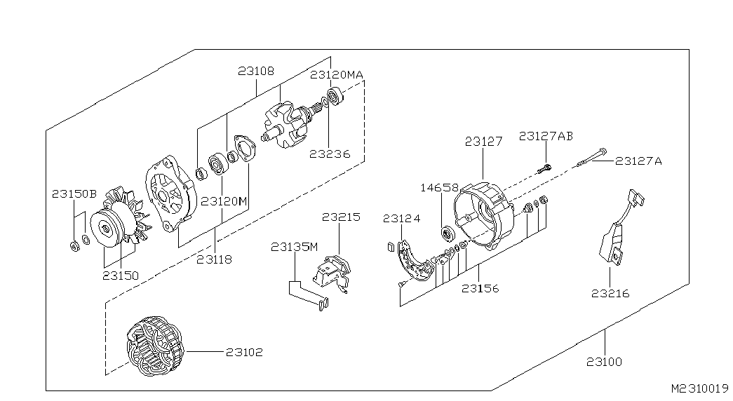 NISSAN 23100-7F001 - Generator alexcarstop-ersatzteile.com