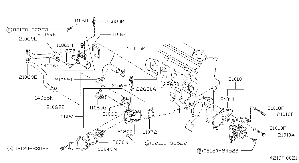 Infiniti 2120016A00 - Thermostat, Kühlmittel alexcarstop-ersatzteile.com