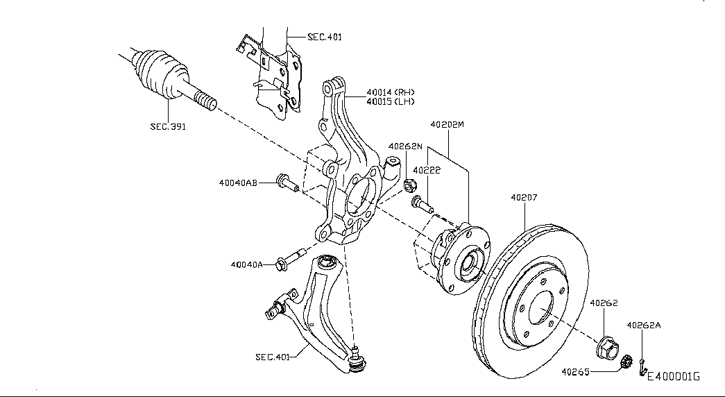 NISSAN 40202JG01B - Radlagersatz alexcarstop-ersatzteile.com