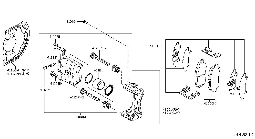 NISSAN D1060-1BN0A - Bremsbelagsatz, Scheibenbremse alexcarstop-ersatzteile.com