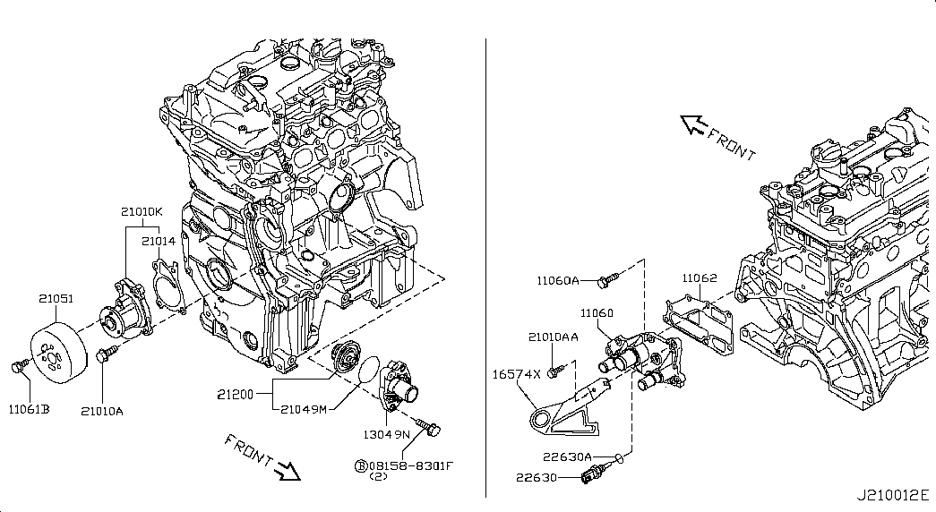 NISSAN B10101HC0A - Wasserpumpe alexcarstop-ersatzteile.com