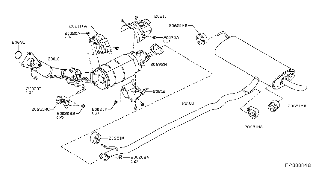 NISSAN 20010BR40A - Ruß / Partikelfilter, Abgasanlage alexcarstop-ersatzteile.com