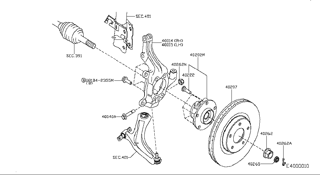 NISSAN 40202-JG000 - Radlagersatz alexcarstop-ersatzteile.com