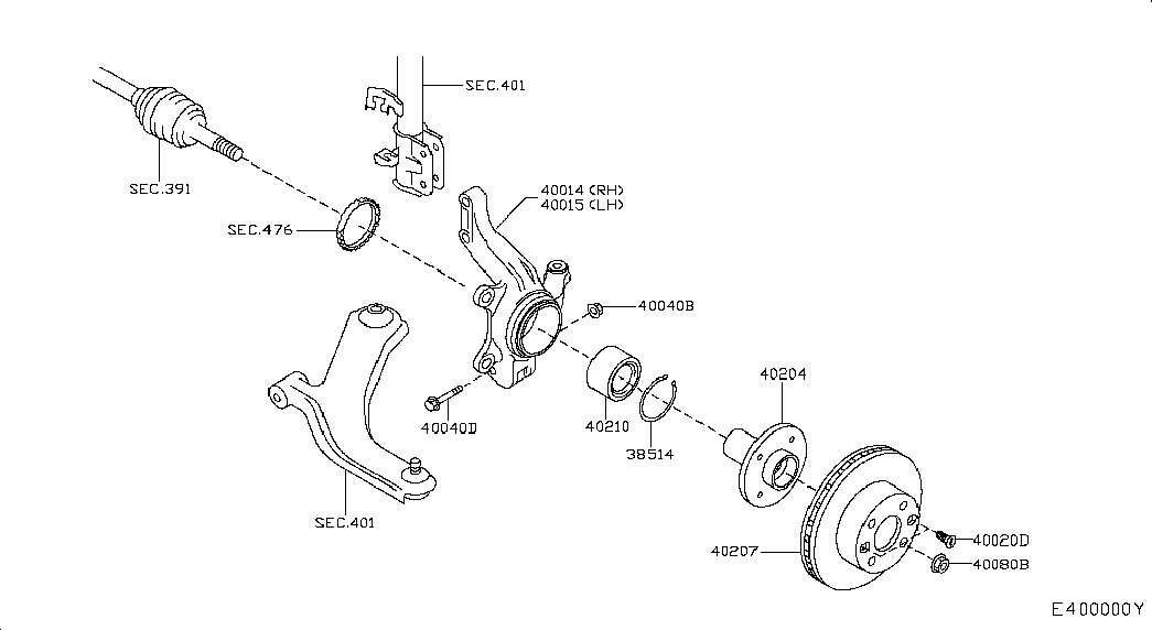 NISSAN 40262BG00A - Radlagersatz alexcarstop-ersatzteile.com