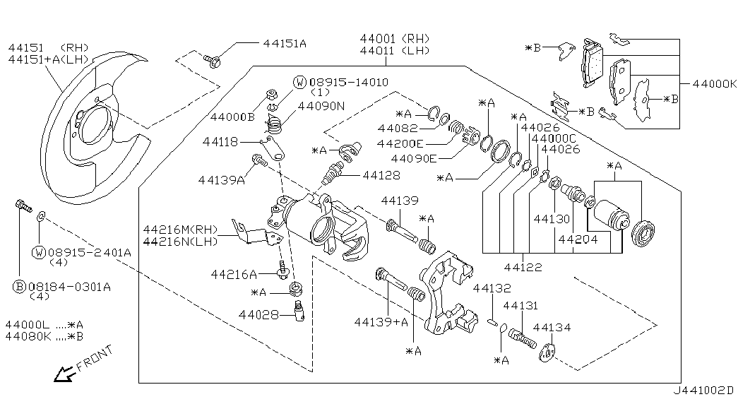 Infiniti 440604U090 - Bremsbelagsatz, Scheibenbremse alexcarstop-ersatzteile.com