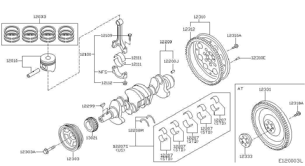 NISSAN 13021-BX000 - Steuerkettensatz alexcarstop-ersatzteile.com